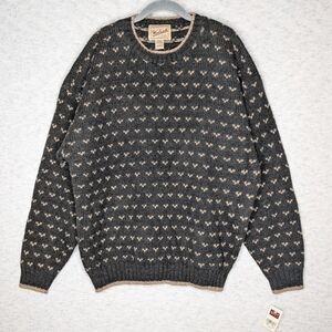 Vintage 90s Woolrich Heathered Gray Knit Sweater Men’s XL Handframed Hong Kong